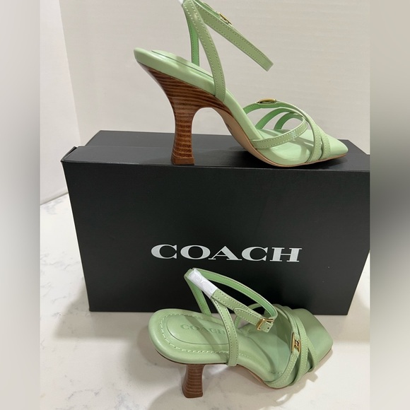 Coach Women's Mint Green Strappy Heels - Picture 7 of 9